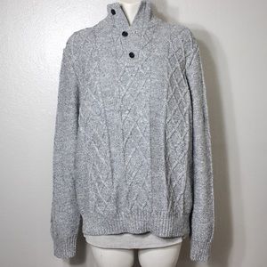 Gap Chunky Cable Knit Sweater Pullover Gray XLarge